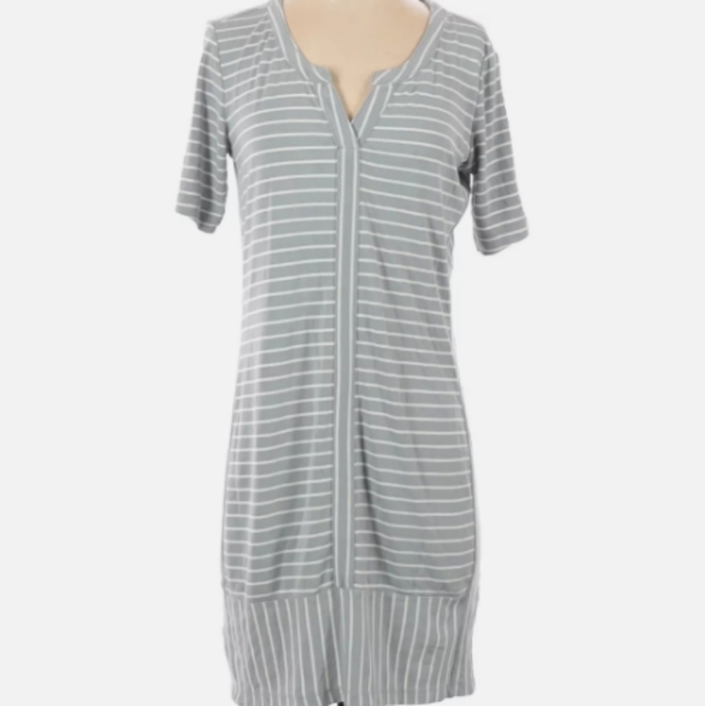Athleta  Gray and White Stripe Active Dress XS